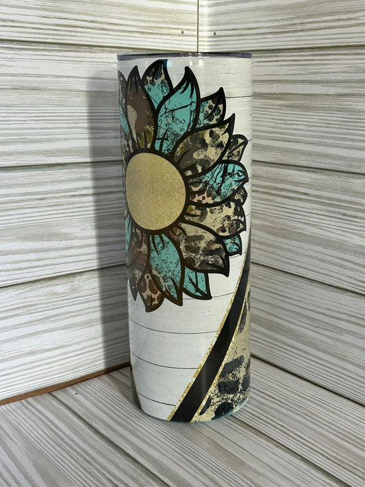 Camo Sunflower tumbler