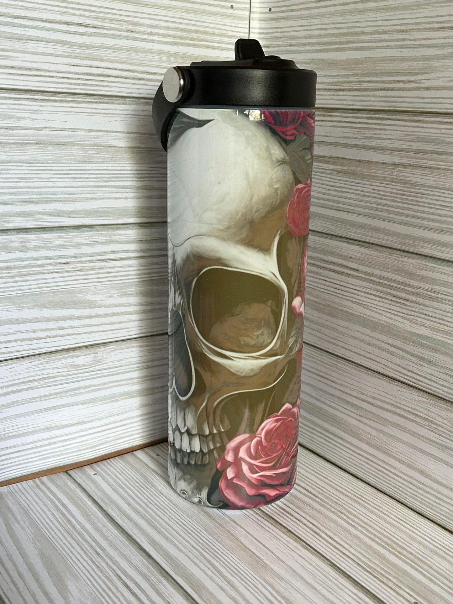 Rose Skull Sports Tumbler