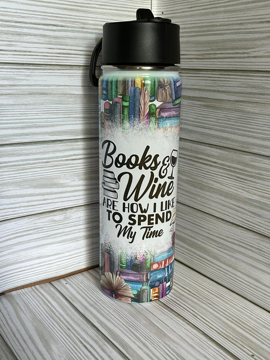 Books and Wine Sports Tumbler