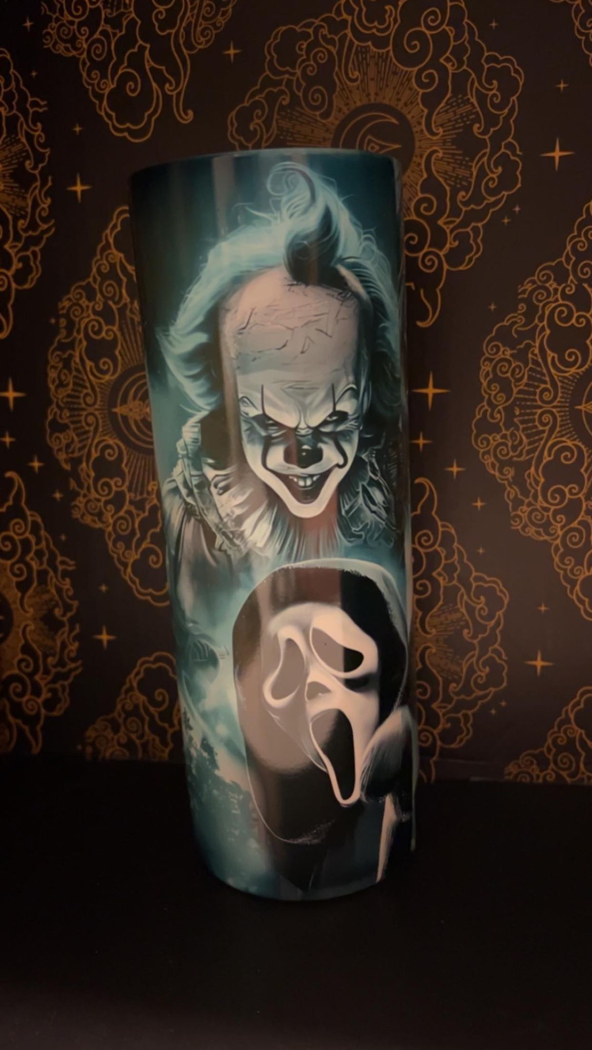 5 Character horror Glow-in-dark tumbler