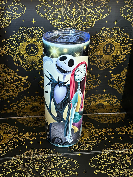 Sally/skel glow in the dark tumbler